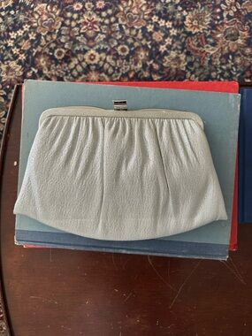 Vintage Silver Pleated Clutch
